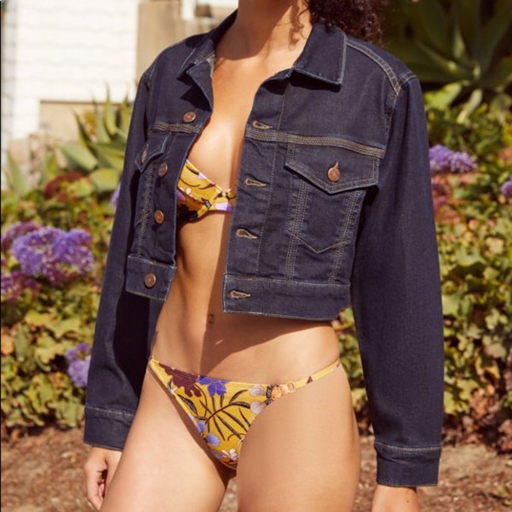 BDG-Urban Outfitters Women's Anton Blue Cotton Cropped Trucker Jacket sz XS